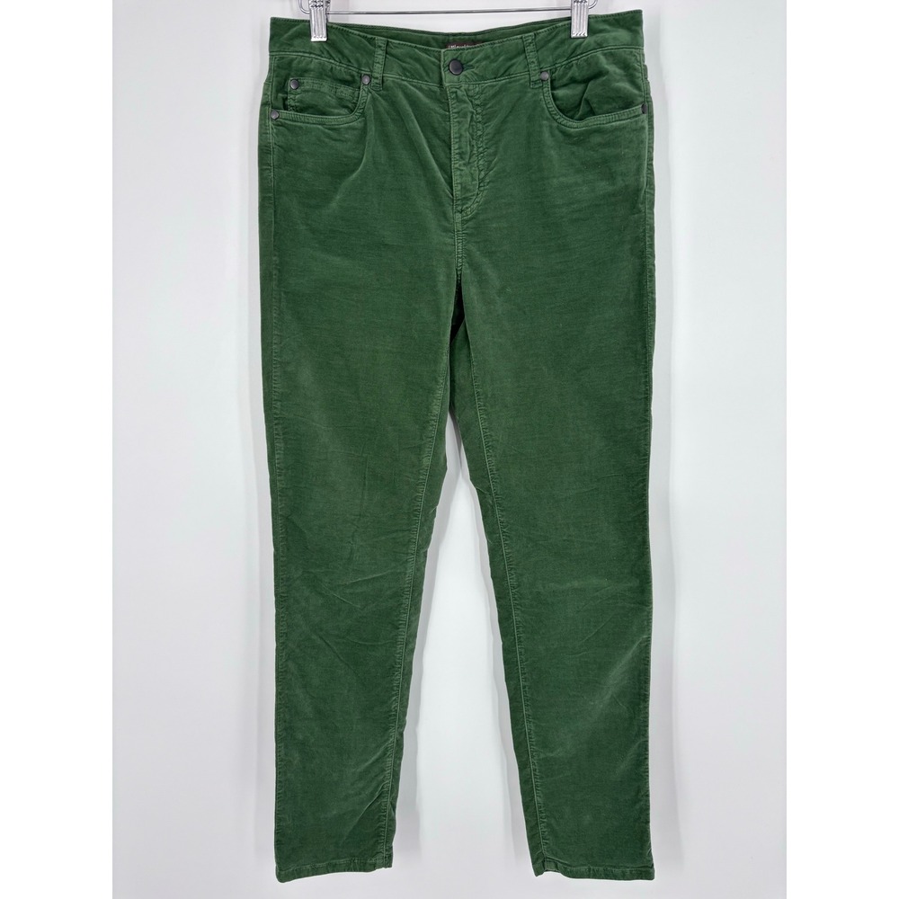 J.McLaughlin 5 Pocket Velvet Pants Womens 8 Green Stretch Preppy Fall Basic